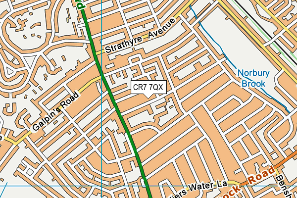 CR7 7QX map - OS VectorMap District (Ordnance Survey)