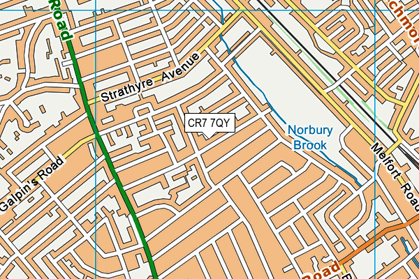 CR7 7QY map - OS VectorMap District (Ordnance Survey)