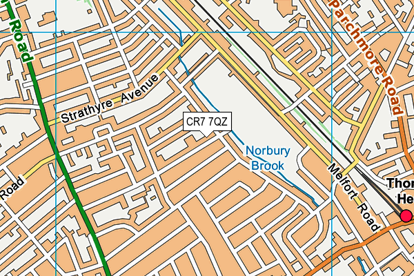 Thornton Heath Recreation Ground map (CR7 7QZ) - OS VectorMap District (Ordnance Survey)