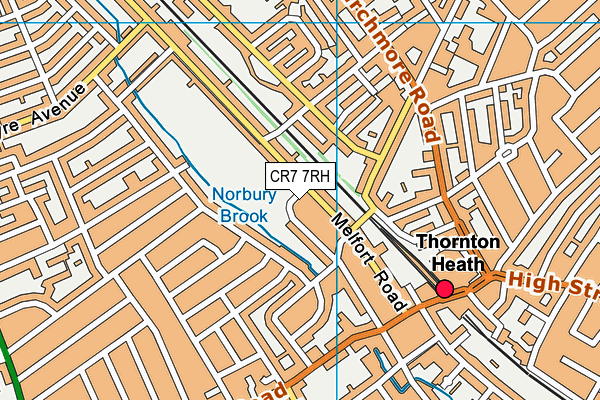 CR7 7RH map - OS VectorMap District (Ordnance Survey)