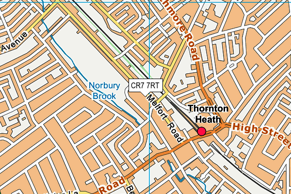 CR7 7RT map - OS VectorMap District (Ordnance Survey)