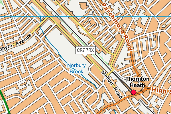 CR7 7RX map - OS VectorMap District (Ordnance Survey)