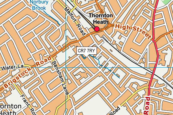 CR7 7RY map - OS VectorMap District (Ordnance Survey)