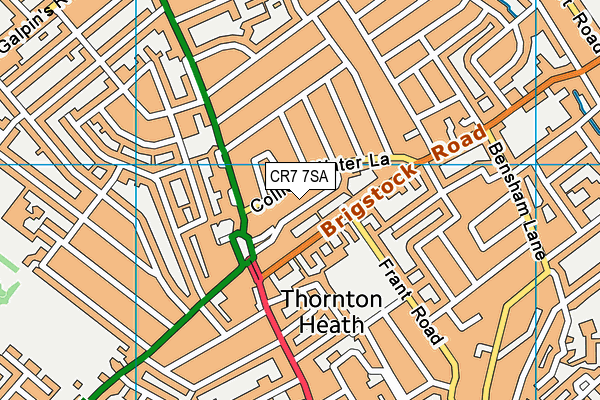 CR7 7SA map - OS VectorMap District (Ordnance Survey)