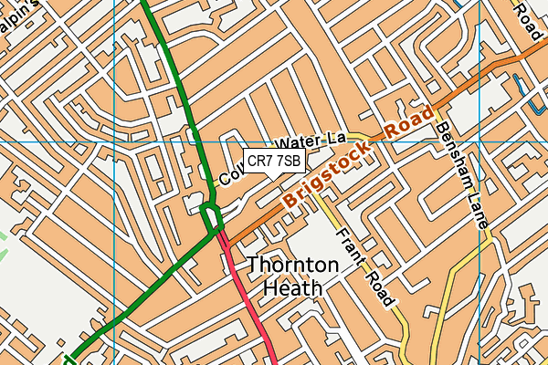 CR7 7SB map - OS VectorMap District (Ordnance Survey)