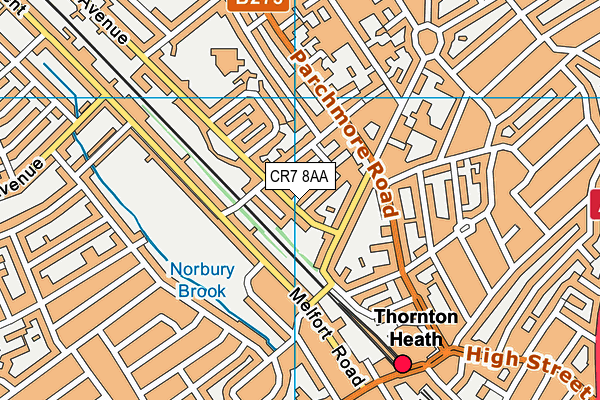 CR7 8AA map - OS VectorMap District (Ordnance Survey)