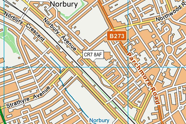 CR7 8AF map - OS VectorMap District (Ordnance Survey)