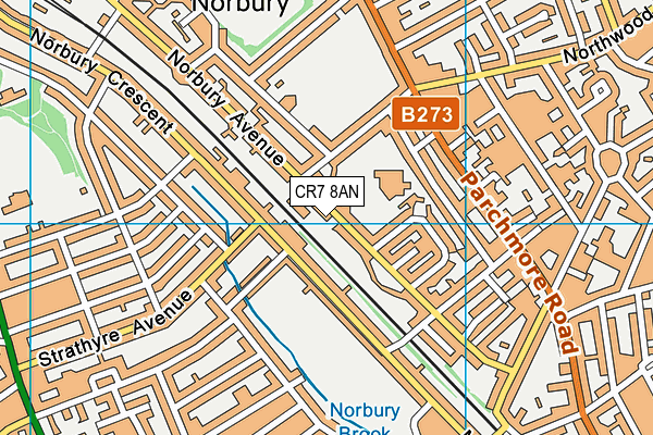 CR7 8AN map - OS VectorMap District (Ordnance Survey)