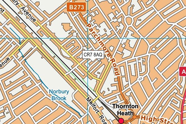 CR7 8AQ map - OS VectorMap District (Ordnance Survey)