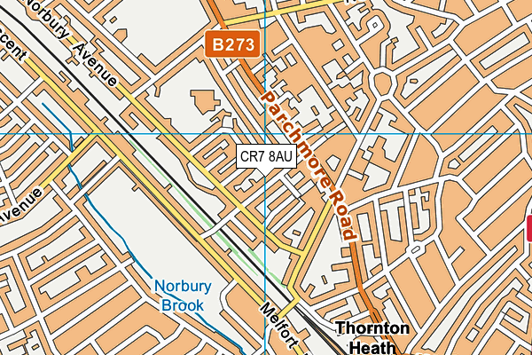 CR7 8AU map - OS VectorMap District (Ordnance Survey)