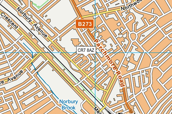 CR7 8AZ map - OS VectorMap District (Ordnance Survey)