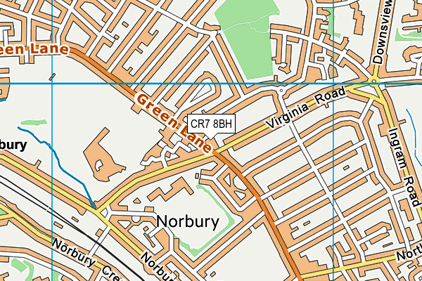 CR7 8BH map - OS VectorMap District (Ordnance Survey)