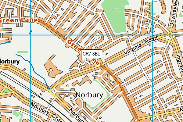 CR7 8BL map - OS VectorMap District (Ordnance Survey)