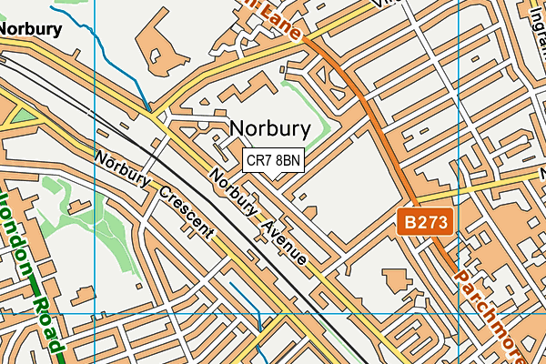 CR7 8BN map - OS VectorMap District (Ordnance Survey)