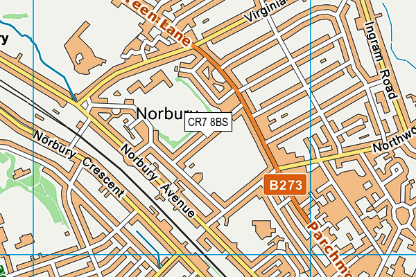 CR7 8BS map - OS VectorMap District (Ordnance Survey)