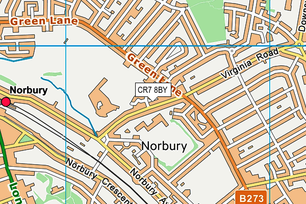 CR7 8BY map - OS VectorMap District (Ordnance Survey)