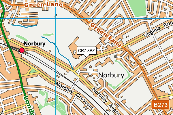 CR7 8BZ map - OS VectorMap District (Ordnance Survey)