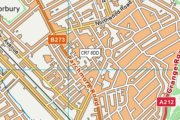 CR7 8DD map - OS VectorMap District (Ordnance Survey)