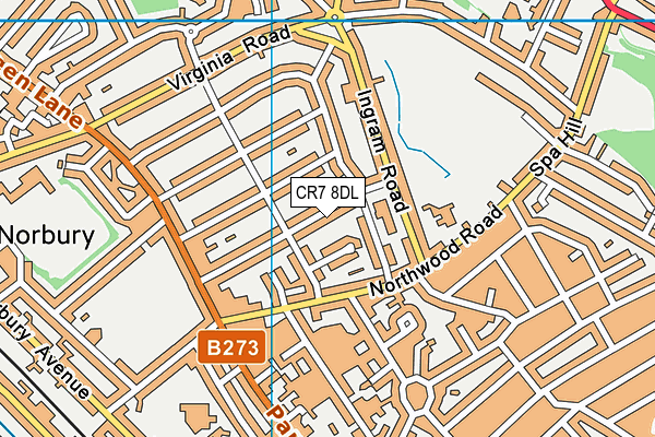 CR7 8DL map - OS VectorMap District (Ordnance Survey)