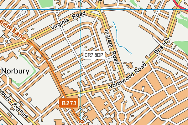 CR7 8DP map - OS VectorMap District (Ordnance Survey)