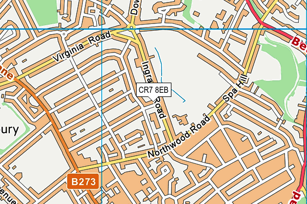 CR7 8EB map - OS VectorMap District (Ordnance Survey)