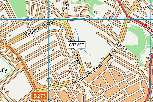 CR7 8EF map - OS VectorMap District (Ordnance Survey)