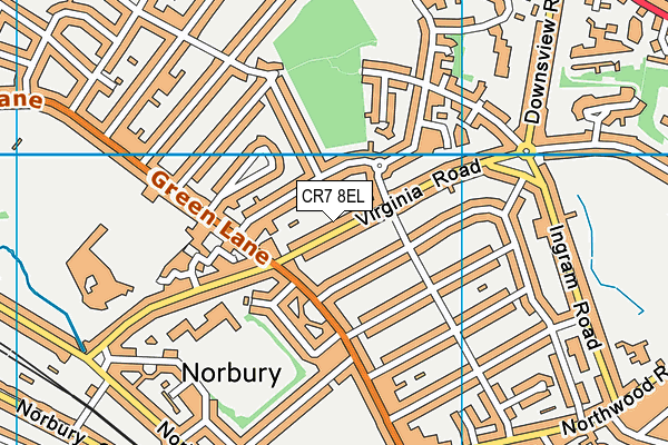 CR7 8EL map - OS VectorMap District (Ordnance Survey)