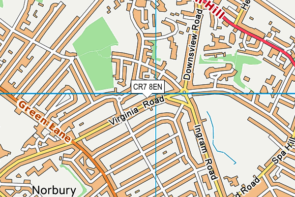 CR7 8EN map - OS VectorMap District (Ordnance Survey)