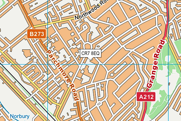 CR7 8EQ map - OS VectorMap District (Ordnance Survey)