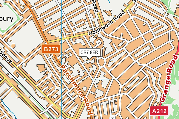 CR7 8ER map - OS VectorMap District (Ordnance Survey)