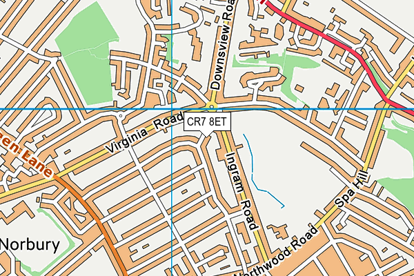 CR7 8ET map - OS VectorMap District (Ordnance Survey)