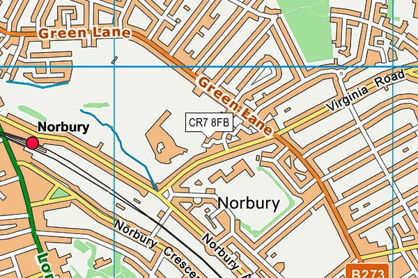 CR7 8FB map - OS VectorMap District (Ordnance Survey)