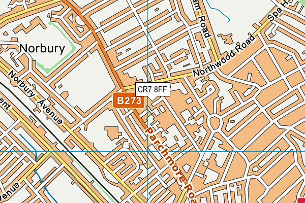 CR7 8FF map - OS VectorMap District (Ordnance Survey)