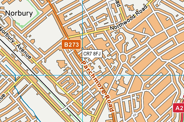 CR7 8FJ map - OS VectorMap District (Ordnance Survey)