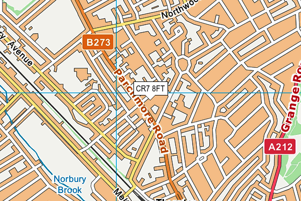 CR7 8FT map - OS VectorMap District (Ordnance Survey)