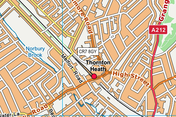 CR7 8GY map - OS VectorMap District (Ordnance Survey)