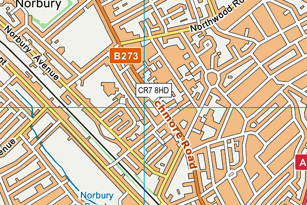 CR7 8HD map - OS VectorMap District (Ordnance Survey)