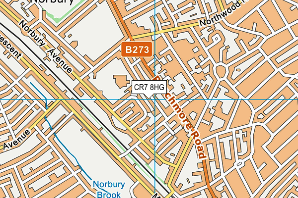 CR7 8HG map - OS VectorMap District (Ordnance Survey)