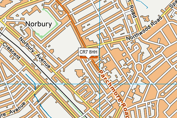 CR7 8HH map - OS VectorMap District (Ordnance Survey)