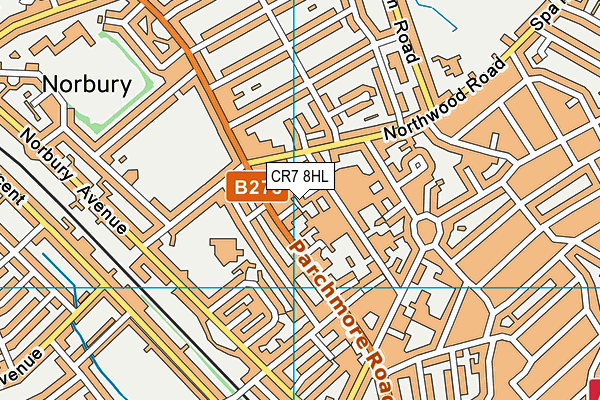 CR7 8HL map - OS VectorMap District (Ordnance Survey)
