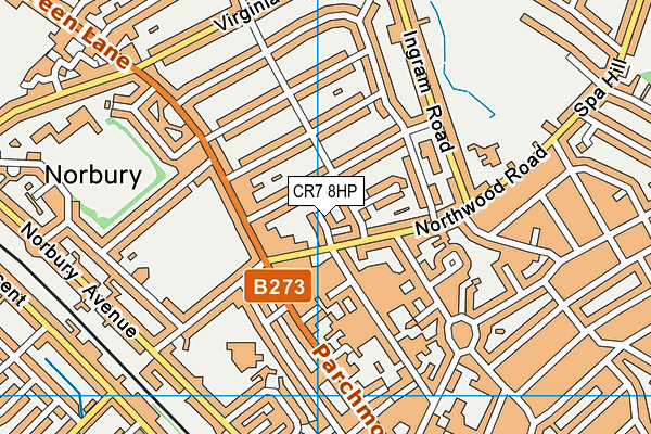 CR7 8HP map - OS VectorMap District (Ordnance Survey)