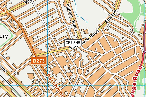 CR7 8HR map - OS VectorMap District (Ordnance Survey)