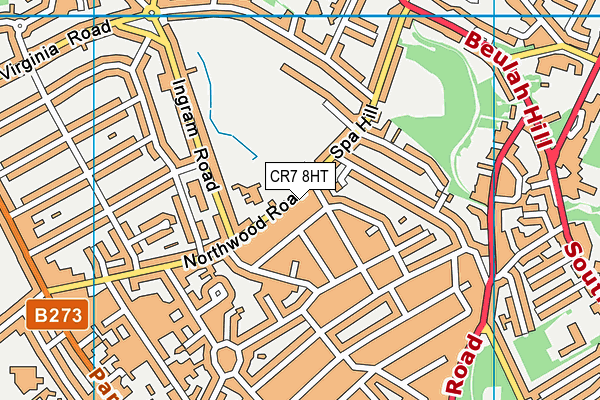 CR7 8HT map - OS VectorMap District (Ordnance Survey)