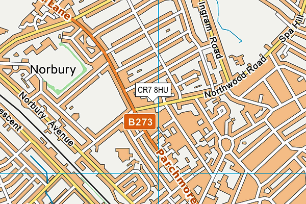 CR7 8HU map - OS VectorMap District (Ordnance Survey)