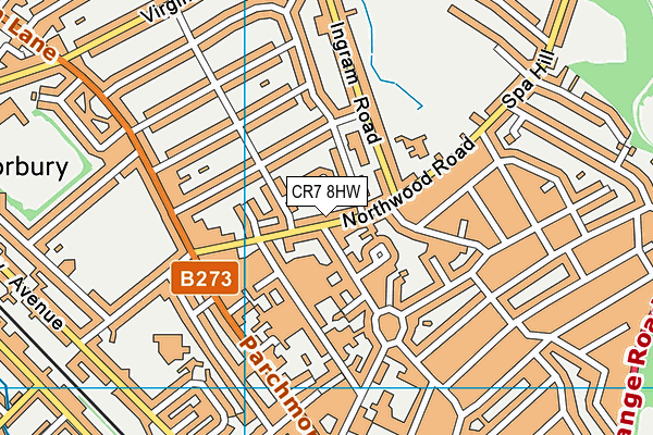 CR7 8HW map - OS VectorMap District (Ordnance Survey)