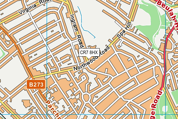 CR7 8HX map - OS VectorMap District (Ordnance Survey)
