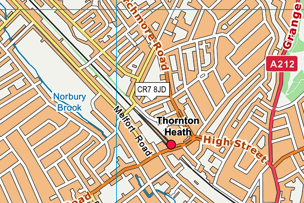 CR7 8JD map - OS VectorMap District (Ordnance Survey)