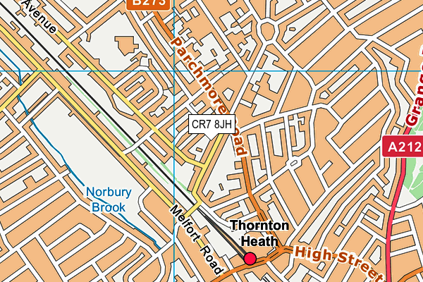 CR7 8JH map - OS VectorMap District (Ordnance Survey)