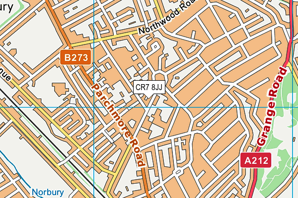 CR7 8JJ map - OS VectorMap District (Ordnance Survey)