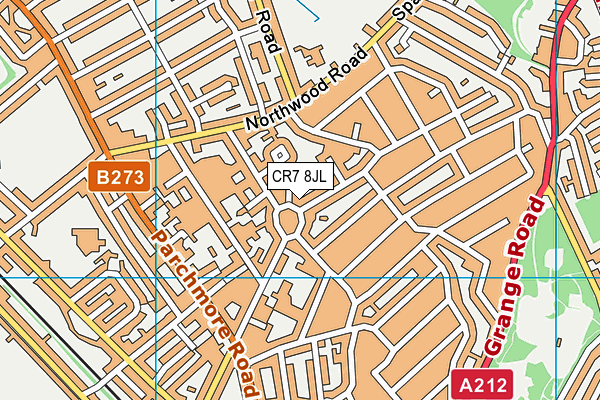 CR7 8JL map - OS VectorMap District (Ordnance Survey)